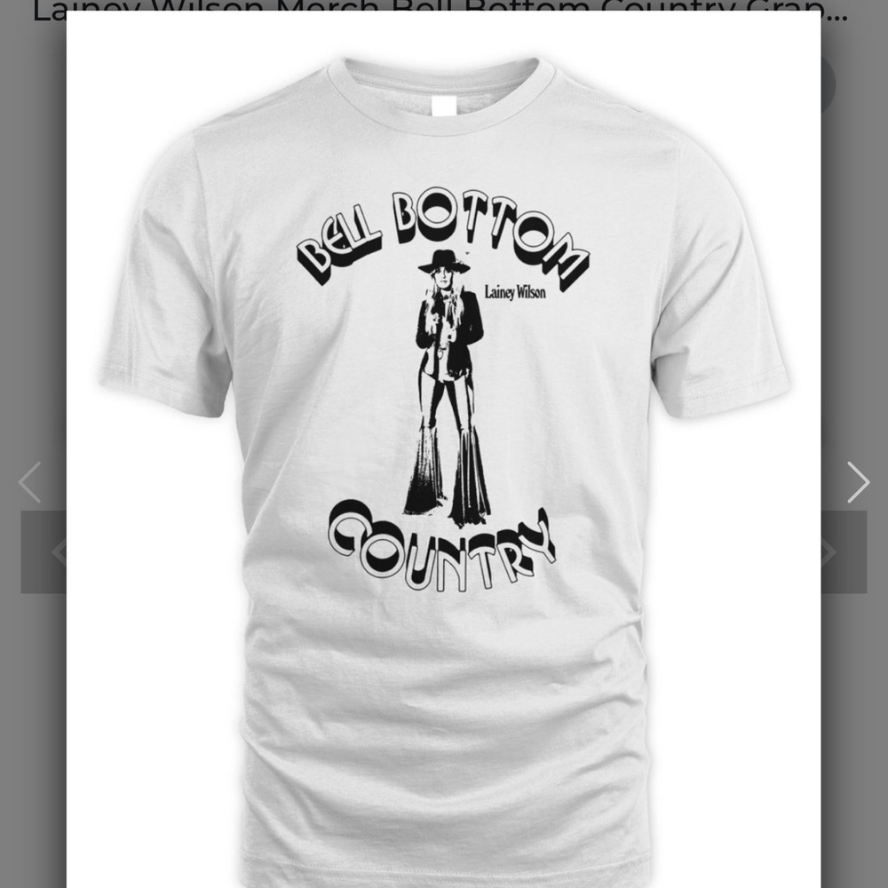 NWT LAINEY WILSON BELL BOTTOM COUNTRY white t-shirt medium Band Shirt